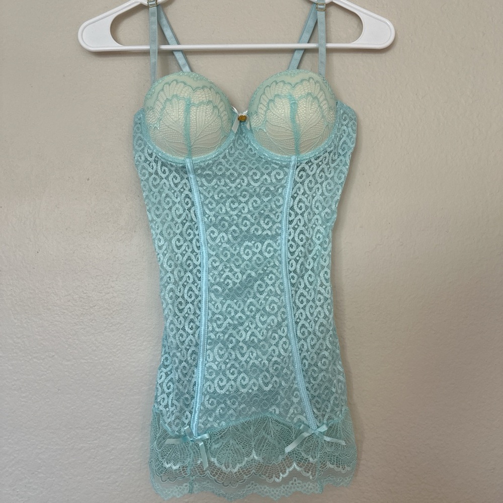 ˙⋆ ⟡ dreamy mint/light blue one piece lingerie ⟡ ⋆ ˙